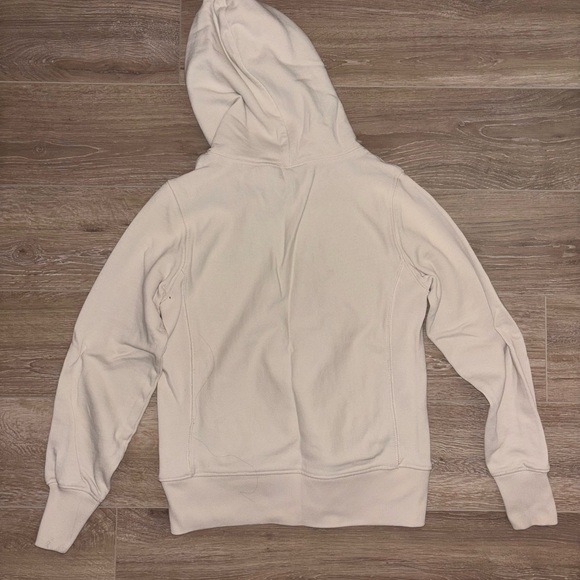 Champion Cream Hoodie with Blue Logo - Picture 2 of 2